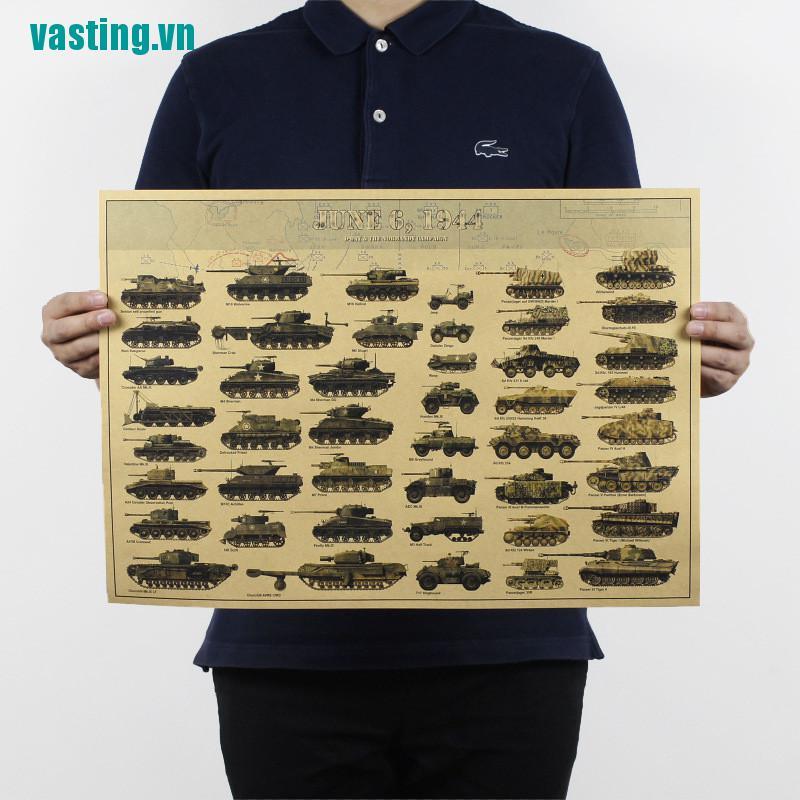 V☆Poster Dán Tường Hình world war ii tank Phong Cách retro