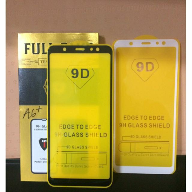 Kính cường lực 9D samsung A6 2018 full màn,keo toàn màn hình kèm phụ kiện dán