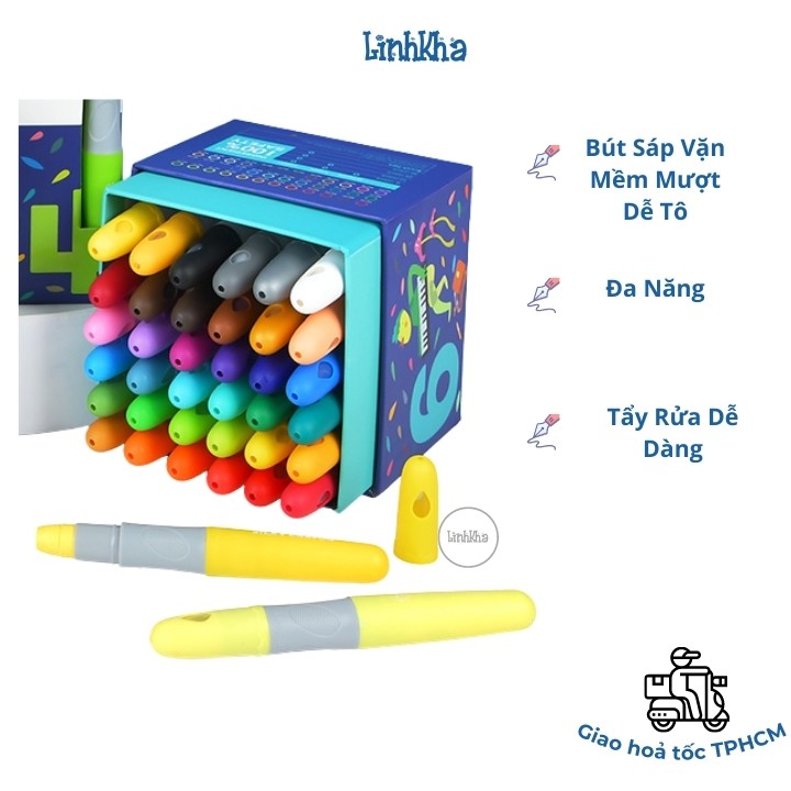 Bút Sáp Vặn Bộ 36 Màu Mềm Mượt - Vẽ Đa Năng Dễ Tẩy Rửa - Mideer silky crayon 36 colours