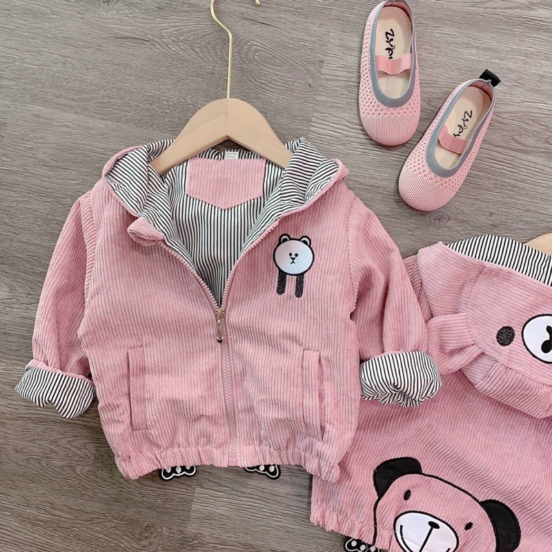 Áo khoác nhung tăm cho bé gái