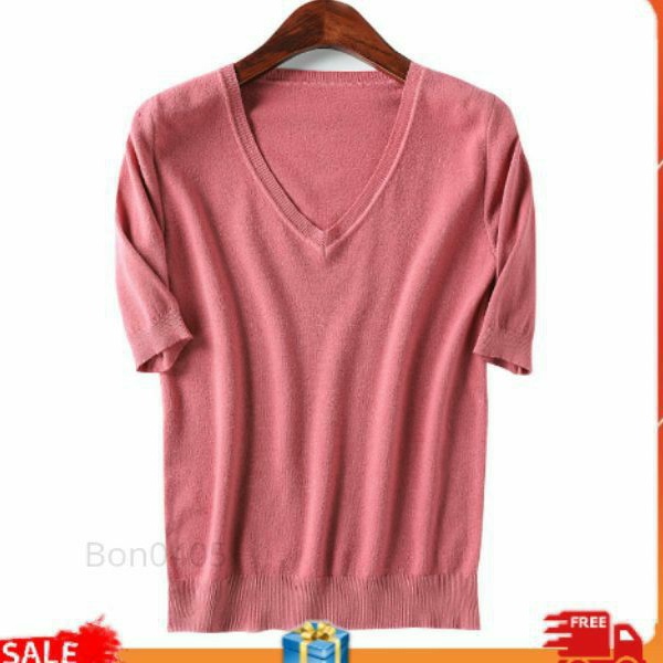 Áo Len Nữ Tay Lỡ Cổ V Tim, Chất Mongtoghi Cực Mềm Mịn. | BigBuy360 - bigbuy360.vn