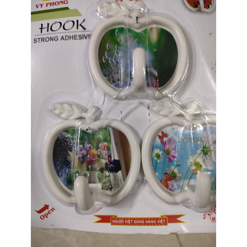 Vĩ 3 móc dán tường đóng đinh