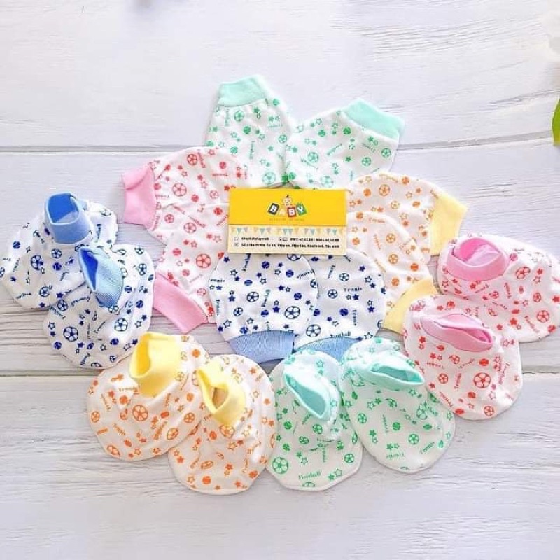 Bao tay chân Hotga  bo viền cho bé sơ sinh