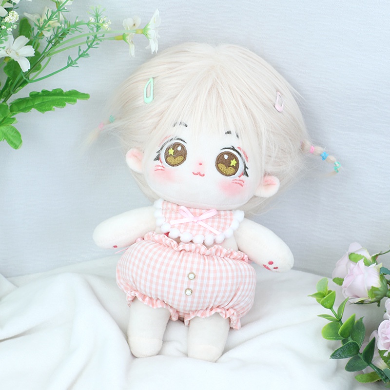 Outfit cho Doll 20cm - Set Quần bánh mì + Yếm cổ / tủ đồ Taobao