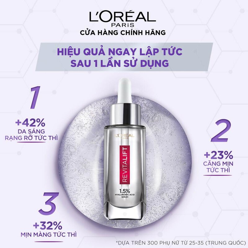 Tinh Chất Hyaluronic Acid Cấp Ẩm Sáng Da L'Oreal Revitalift 1.5% Hyaluronic Acid Serum Hasaki Sản Phẩm Chính Hãng