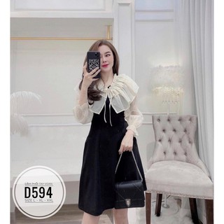 Bigsize Đầm phối tay voan D594