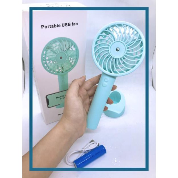[kèm ảnh thật] QUẠT PHUN SƯƠNG CẦM TAY MINNI ĐIỀU HOÀ TẠO ĐỘ ẨM 3 TỐC ĐỘ, SẠC PIN TÍCH ĐIỆN
