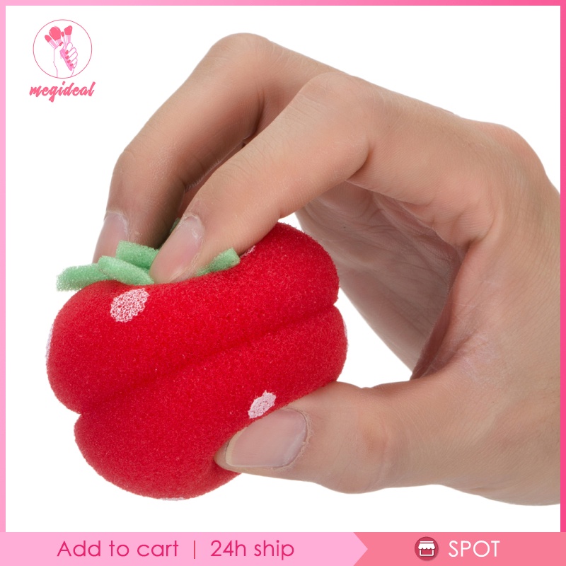 Set 6 Lô Uốn Tóc Mềm Mại Hình Quả Dâu Tây Dễ Thương DIY