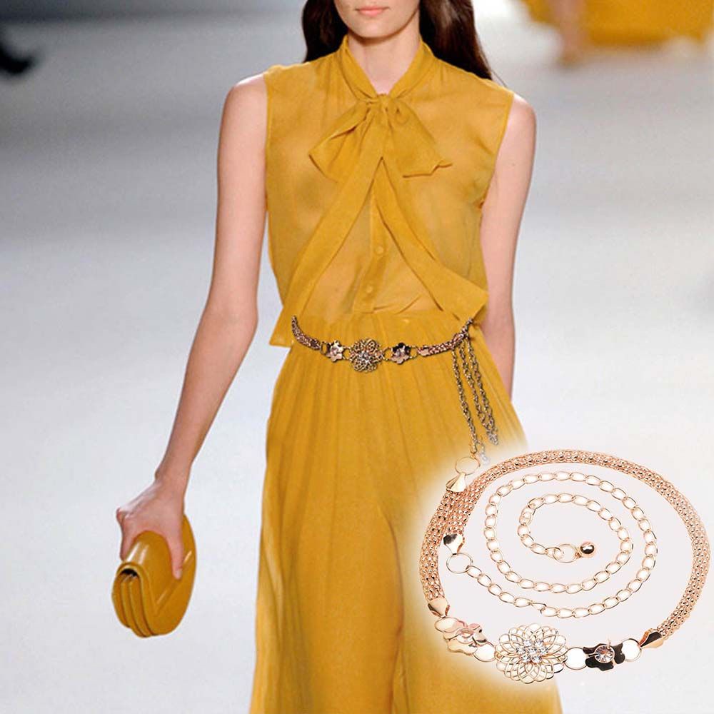 Thắt Lưng Bằng Kim Loại Nhiều Màu Sang Trọng Cho Nữ