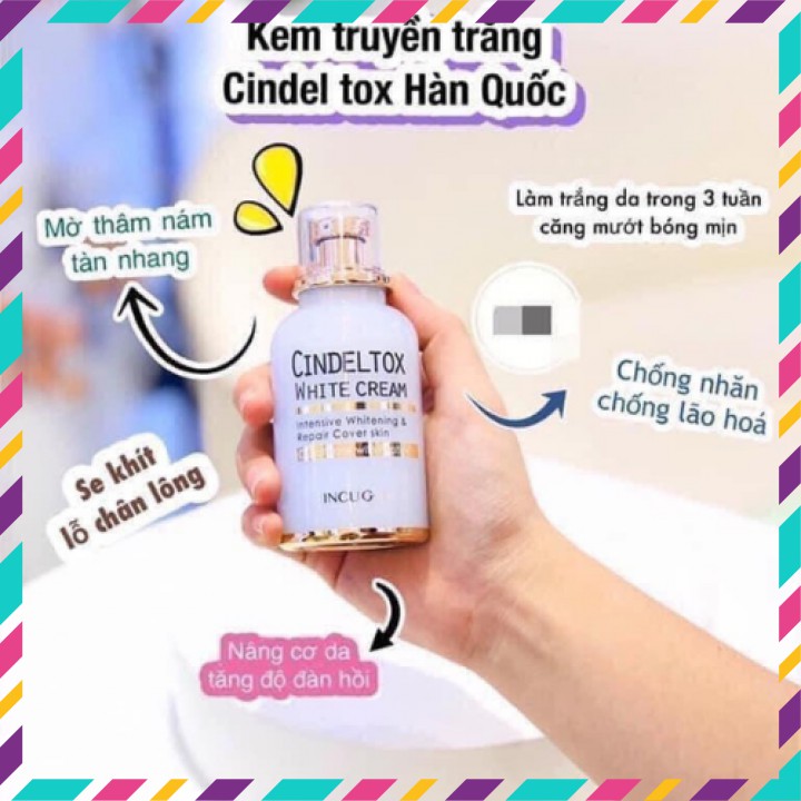 Kem Truyền Trắng Cindel Tox White Cream, Kem Dưỡng Trắng HÀN QUỐC 50ml [CHÍNH - HÃNG]