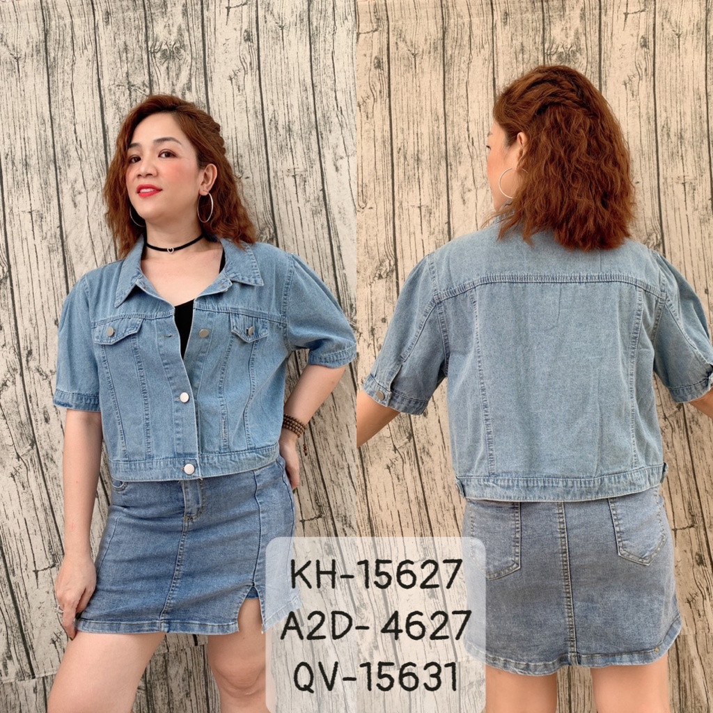 Váy quần BIG SIZE Jean co giãn Xẻ đùi QV.QC - 15631
