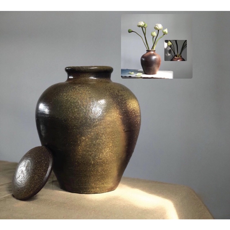 GỐM SÀNH VUỐT TAY CẮM HOA VÀ CÀNH