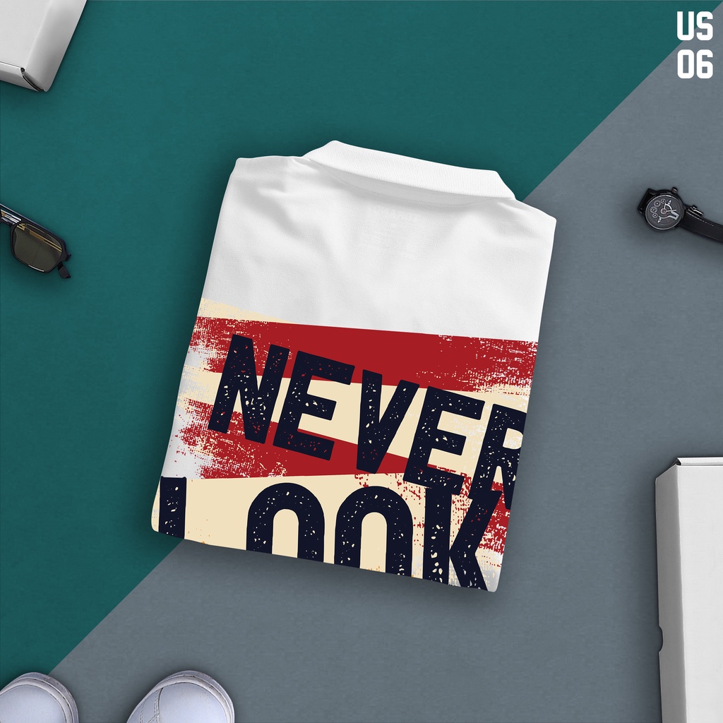 Áo Polo NEVER LOOK BACK nam nữ cổ bẻ vải xịn Unisex, trẻ trung, thanh lịch - US06