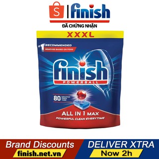 Viên rửa chén bát Finish All In 1 Max - Hương chanh