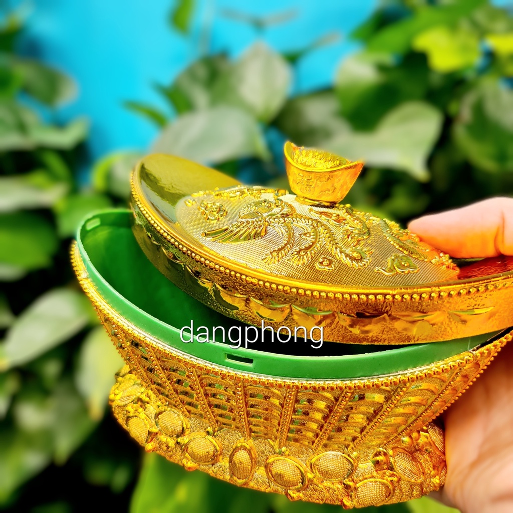 Thỏi vàng tứ linh Long Lân Quy Phụng size 15,18cm làm cây cành vàng lá ngọc, trưng bàn Thần Tài