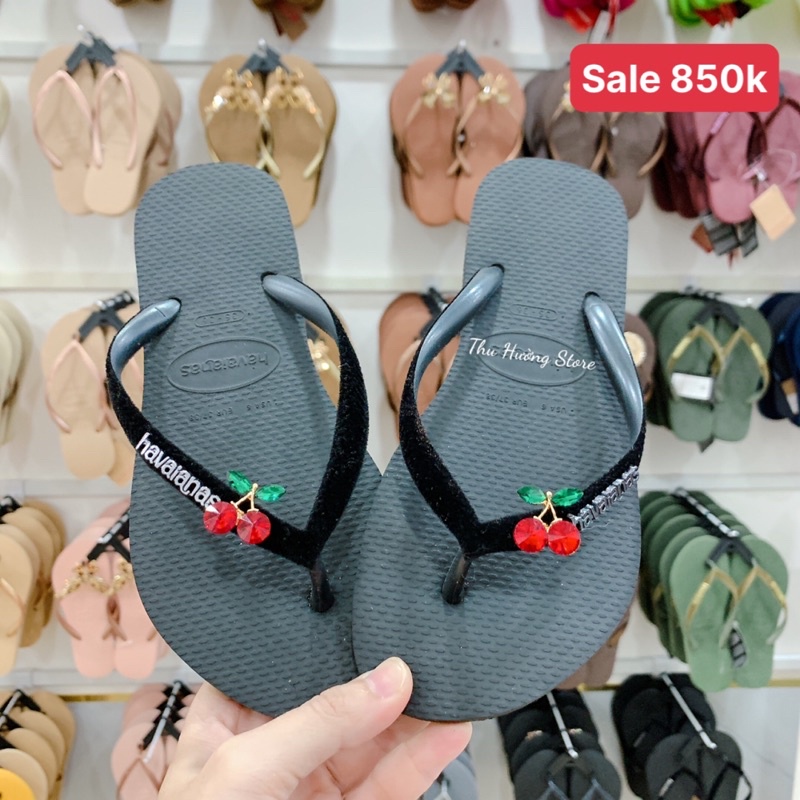 Havaianas quai nhung mix charm Cherry