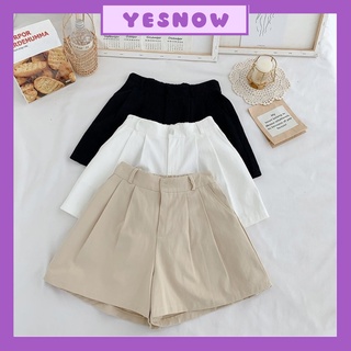 Quần Shorts đùi nữ chất Đũi cuộn thoáng mát 3 màu đen,trắng, be- Quần Shorts nữ chất đũi rộng lưng chun xếp ly xòe