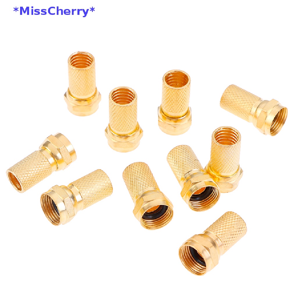 Set 10 Đầu Nối RG6 F Type C Bằng Đồng Thau Mới