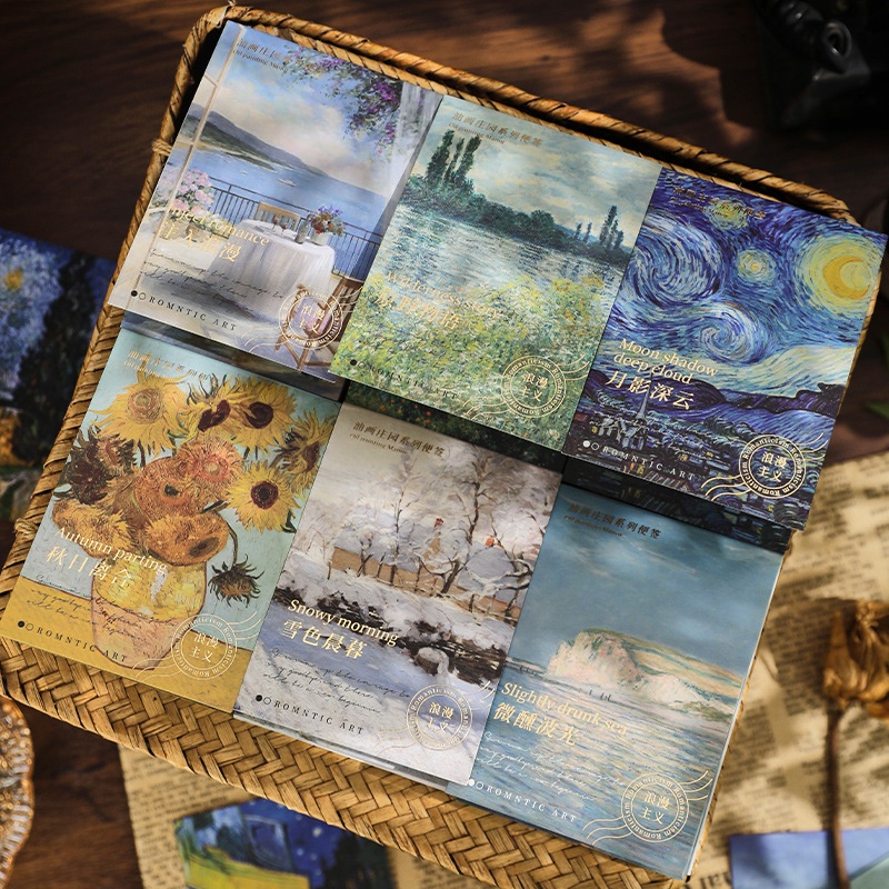Set 90 Giấy Ghi Chú Họa Tiết Tranh Sơn Dầu Độc Đáo Tiện Dụng