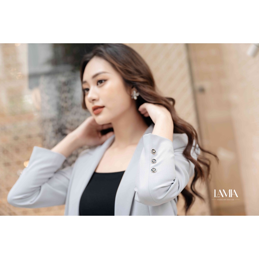 SET VEST NỮ TAY DÀI DÁNG XUÔNG PHỐI QUẦN BAGGY XANH NGỌC LAMIA DESIGN LE111 | BigBuy360 - bigbuy360.vn