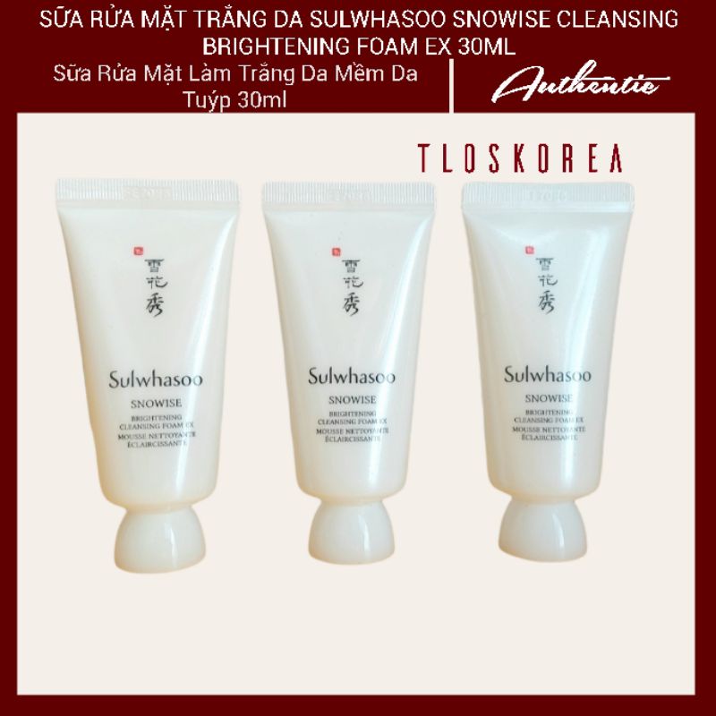 [30Ml] Sữa Rửa Mặt Sulwhasoo Trắng Da - Sulwhasoo Snowise Brightening Cleansing Foam Ex ( Bản Mới 2021 Date 2024]