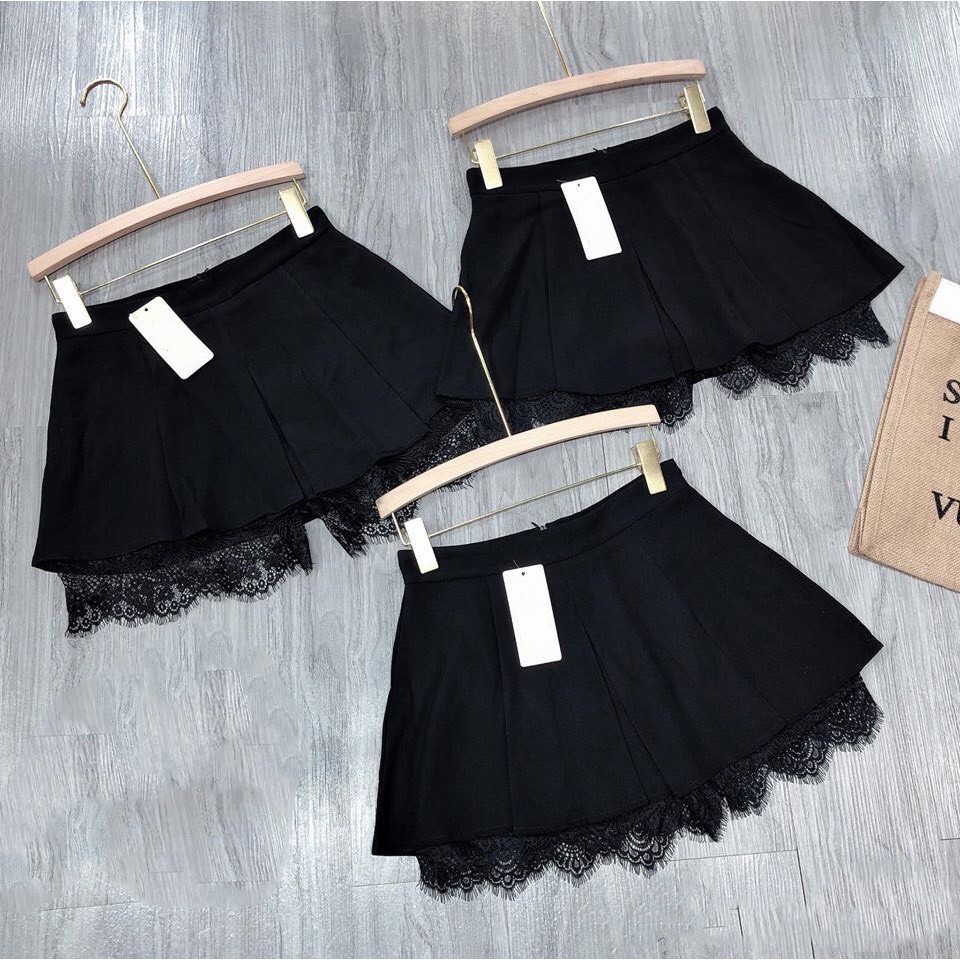 Quần short giả váy pha ren mẫu mới 2020