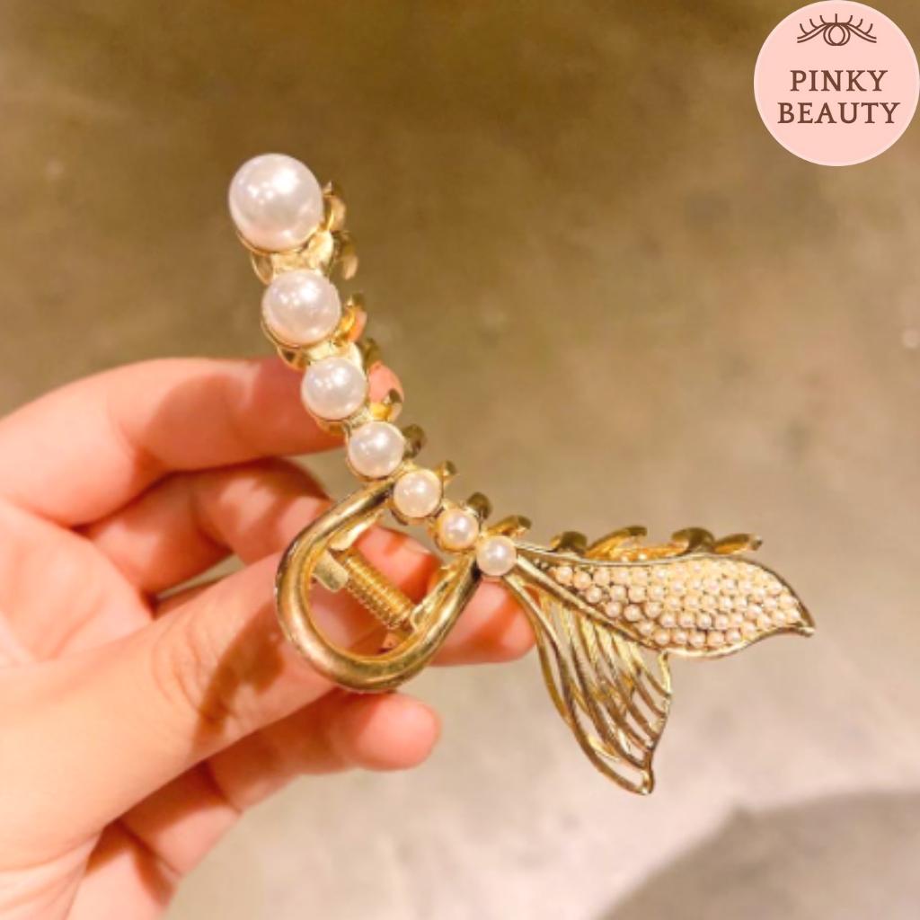 Kẹp Tóc Đuôi Cá Đính Ngọc Trai Nhân Tạo Cài Tóc Sang Chảnh Phong Cách Tiểu Thư Hàn Quốc - Pinky Beauty