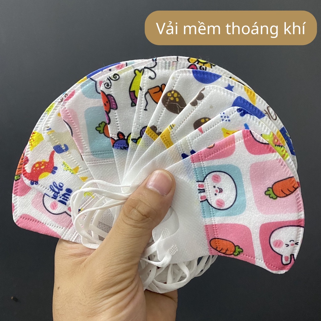 Khẩu trang em bé, SET 10 CÁI KHẨU TRANG GẤU PANDA, DOREMON, MẦM CHỒI LÁ CHO BÉ