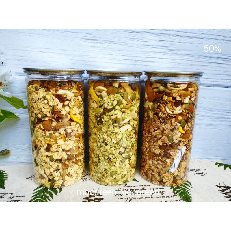 Granola Ăn Kiêng - Ngũ Cốc Ăn Kiêng Không Đường Nhiều Hạt 500g 50% yến mạch