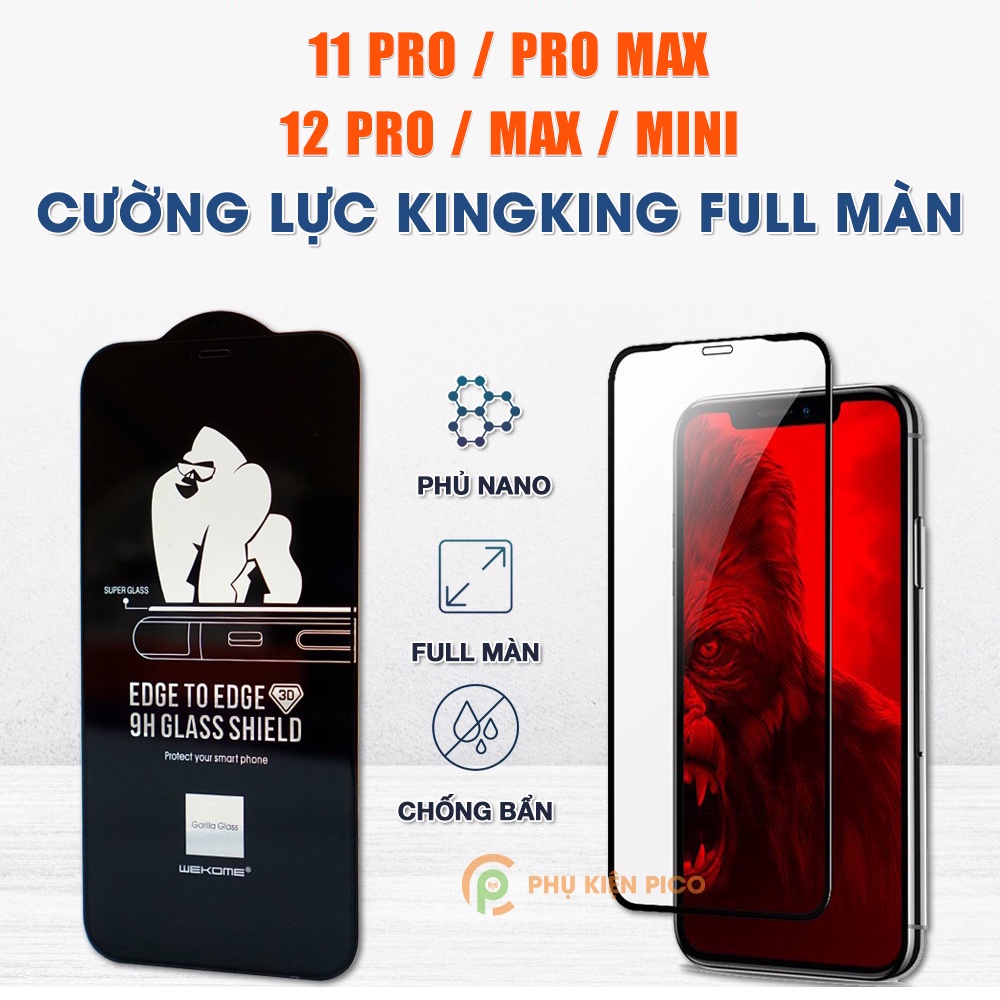 Cường lực Iphone 12 / Iphone 11 Pro KingKong độ cứng 9H chống va đập trầy xước - Dán màn hình Iphone 12 mini