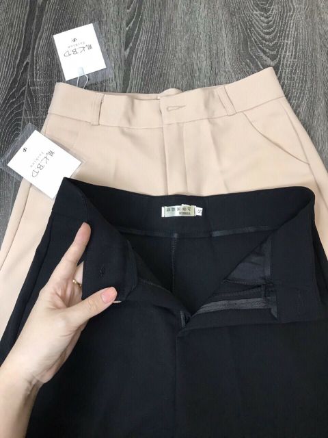 Quần ống rộng suông khóa giữa