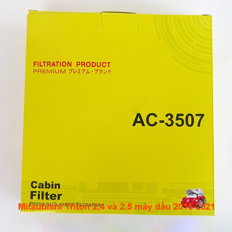 Lọc gió điều hòa AC3507 dành cho Mitsubishi Triton 2.4 và 2.5 máy dầu 2015, 2016, 2017, 2018, 2019, 2020, 2021 MZ600170