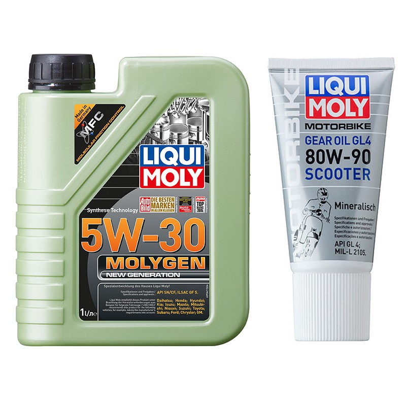 Combo nhớt máy Liqui Moly Gen 5W30 1L và Nhớt lap Liqui Moly Gear 80W90 150ml