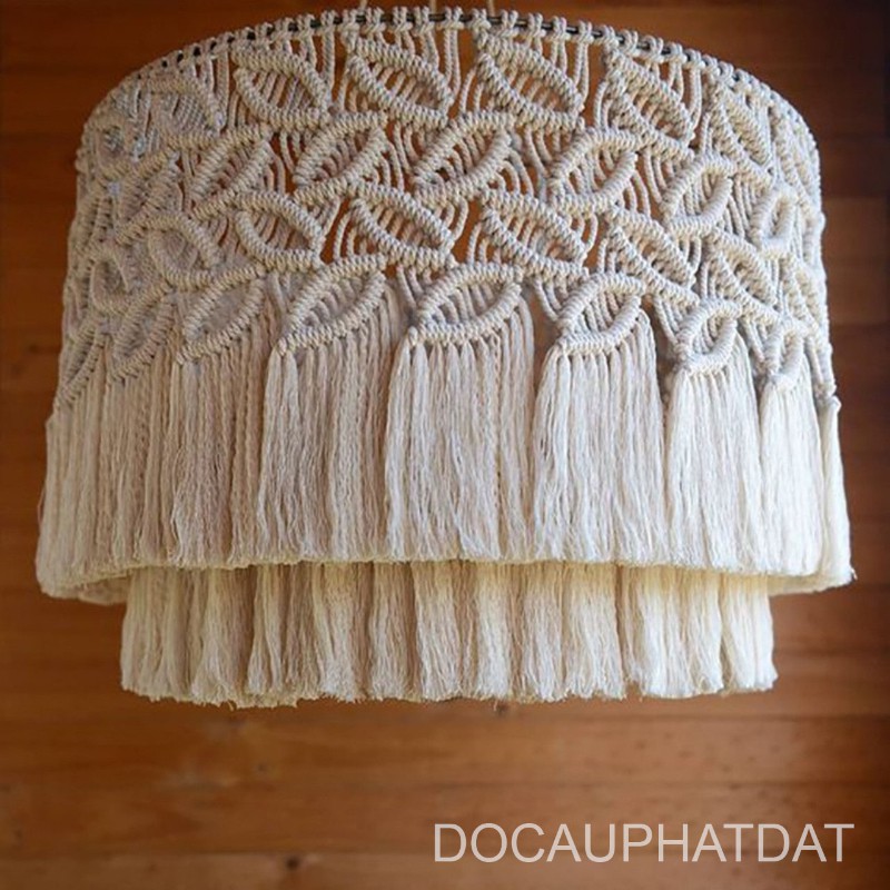 Dây thừng handmade macrame chất liệu cotton màu trắng ngà, kem