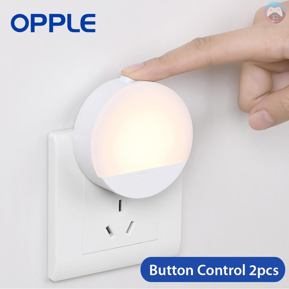 Ê Xiaomi Youpin Opple Plug In Night Light LED Household Lamp Auto Light Sensing Sleep Light No Blue Light 3000K For Bedroom Aisle Corridor Stairs Baby Room 220V 2pcs