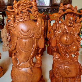 Di lặc ngũ  phúc  gỗ hương