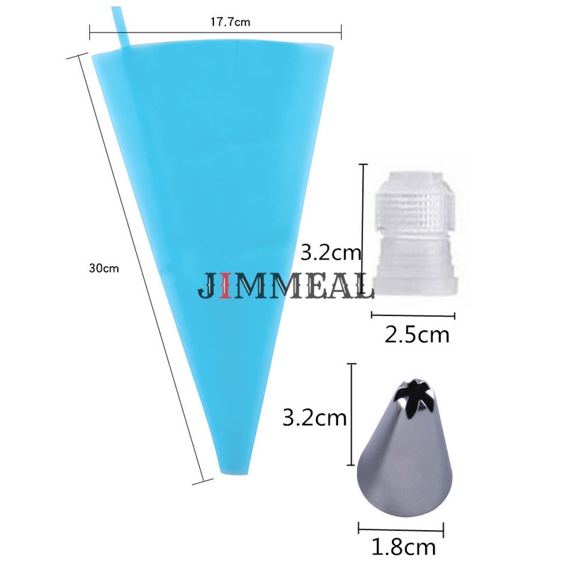 Bộ 6 Đui Bắt Bánh Qui Kem Su, Bắt Hoa Kèm Chốt, Túi Bóp Kem Silicon Đa Năng