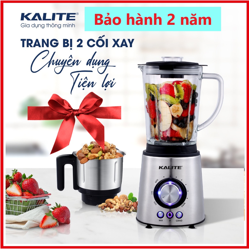 Máy xay sinh tố Kalite 4171 Bảo hành chính hãng 2 năm, Tặng kèm một cối xay đồ khô, Thuộc dòng máy xay đứng dầu Việt Nam