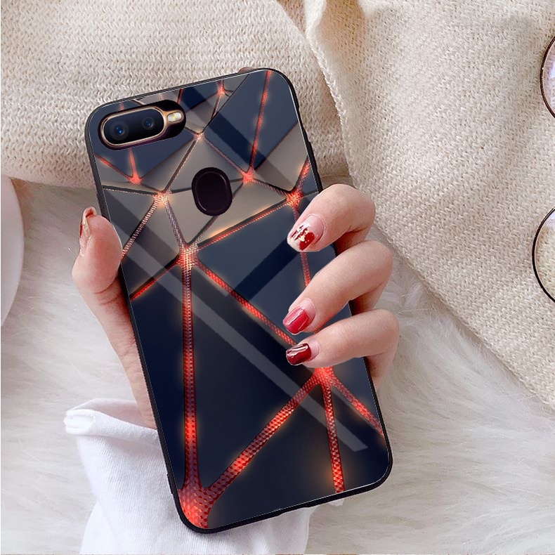 Ốp Lưng OPPO A12/A7/A5s/F9 Mặt kính gương sáng bóng cao cấp
