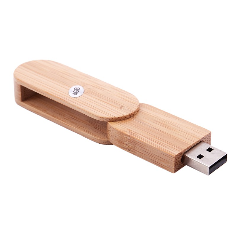 Rotating wooden USB 2.0 4GB Flash Storage High-speed Memory Stick