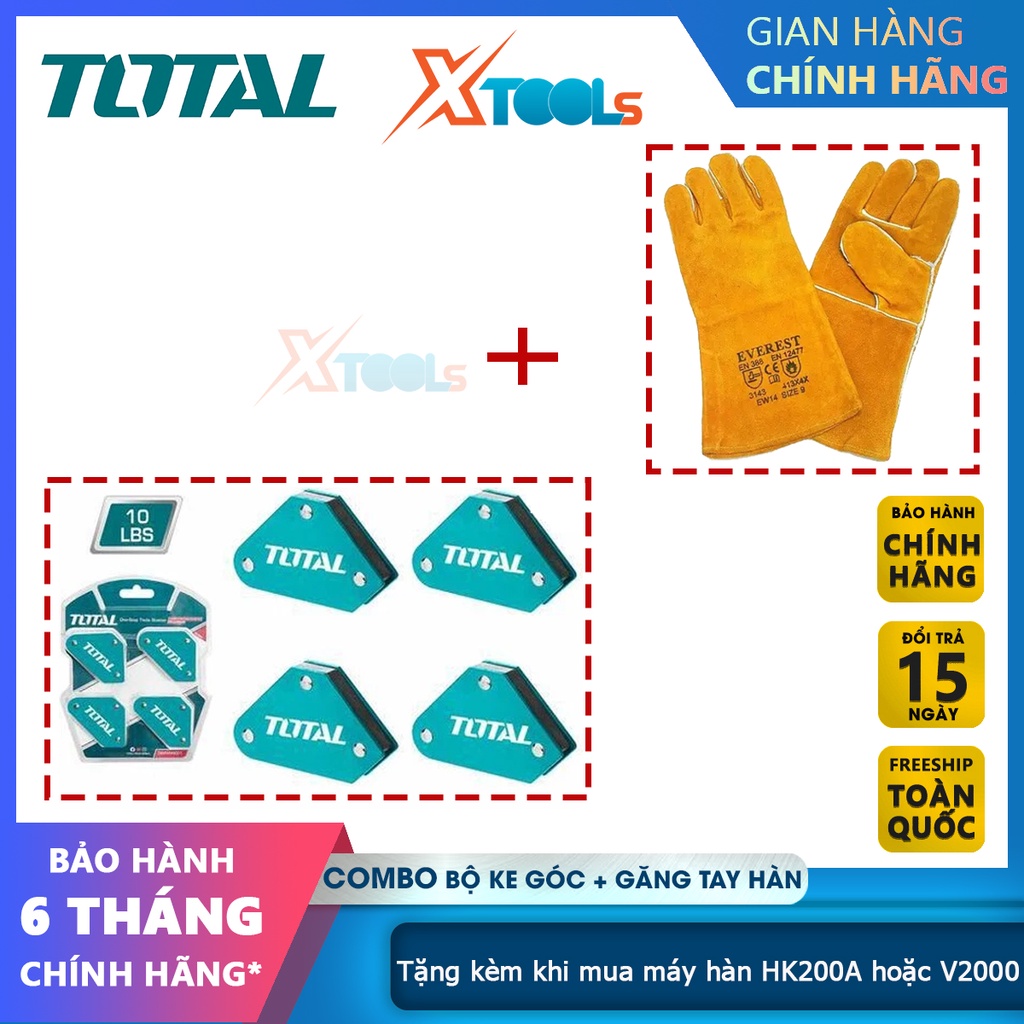 Combo bộ TAMWH4001 và găng tay EW14 - [QUÀ TẶNG] máy hàn HK200A hoặc máy Weldcom V2000