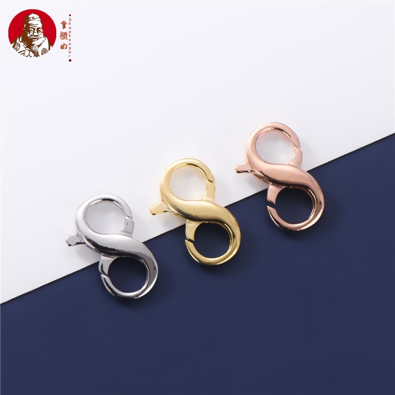 Khóa Vòng Tay / Dây Chuyền Hai Đầu Bằng Bạc S925 Hình Số 8 DIY