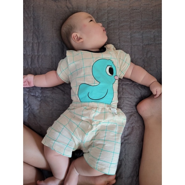 Bộ cotton giấy xuất hàn hình vịt xanh