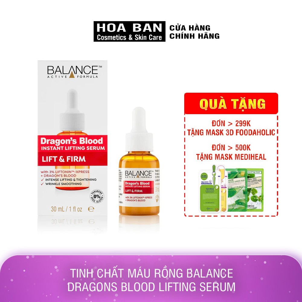 Serum Nâng Cơ, Phục Hồi Da Tinh Chất Cây Máu Rồng Balance Active Formula Dragon's Blood Instant Lifting 30ml