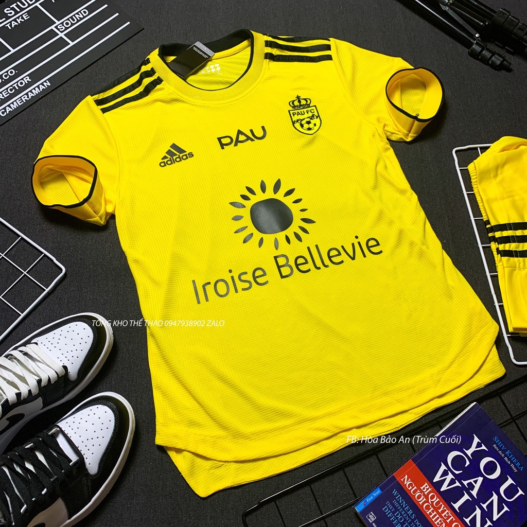 Bộ Quần Áo Bóng Đá Cầu Thủ Quang Hải-Quần Áo Bóng Đá CLB Pau FC- Vải Gai Thái Cao Cấp