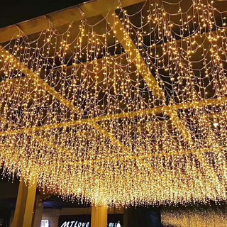 Đèn led rủ 12m- 60dây( 1 dây dài 30-40-60cm) nháy 4 chế đô màu vàng ...