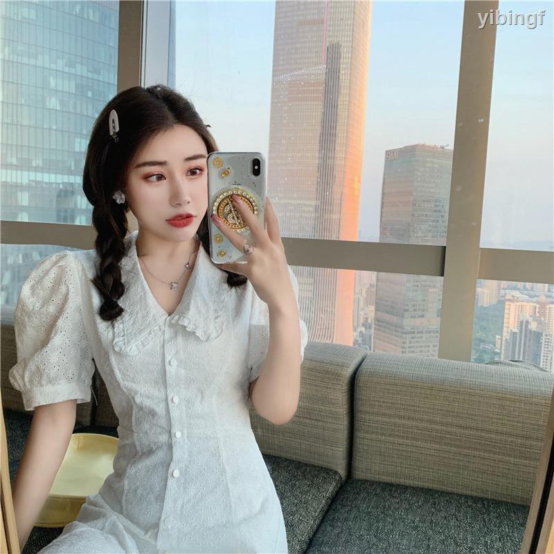 Đầm Ngắn Tay Phồng Cổ Chữ V Phối Ren Xinh Xắn Dành Cho Nữ 2020 | BigBuy360 - bigbuy360.vn