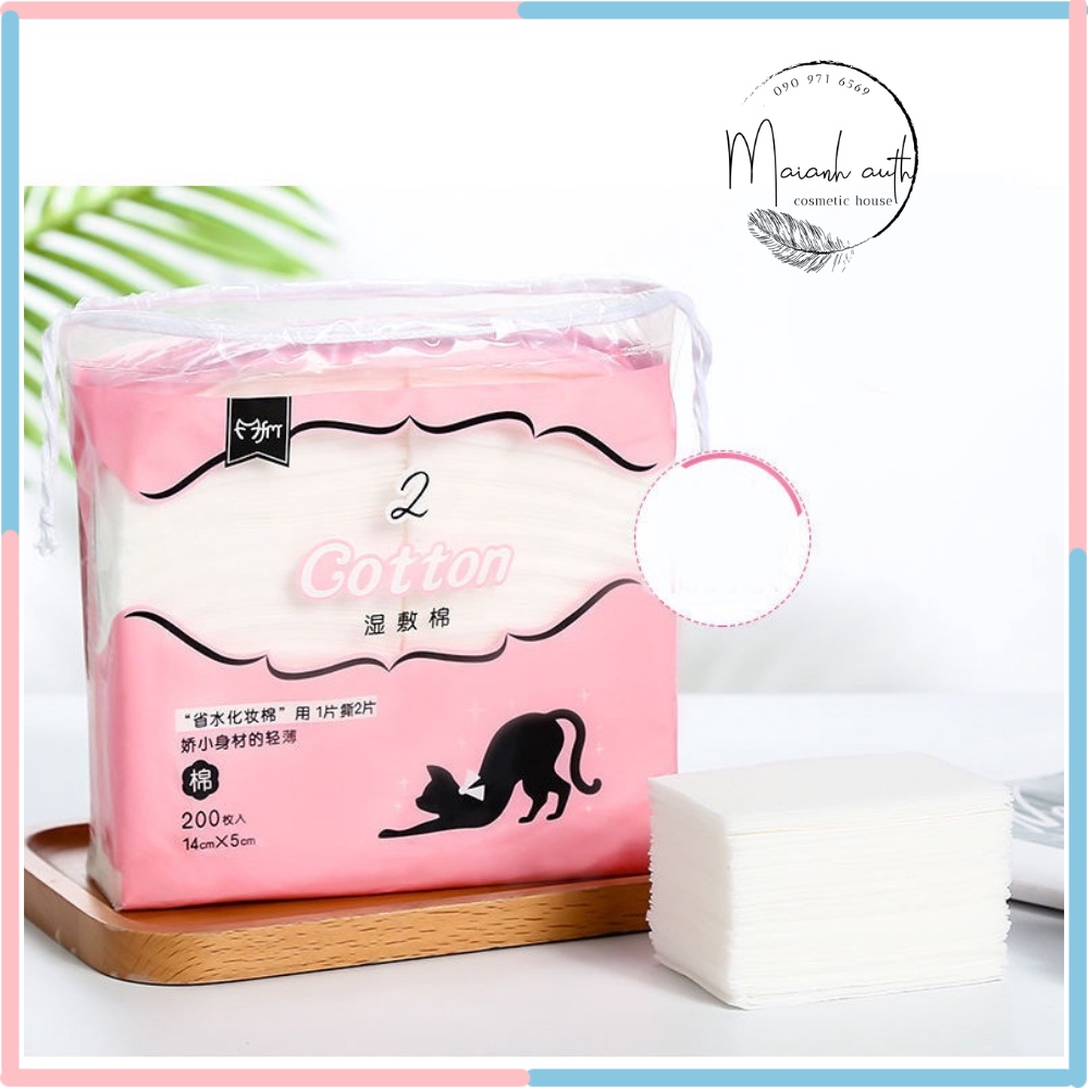 Bông Tẩy Trang Cotton 200 miếng Đắp Lotion Mask Mặt Nạ Toner