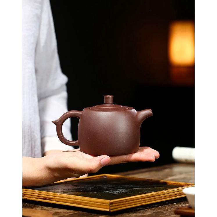 Ấm Tử Sa Nghi Hưng Tỉnh Lan Tâm Thiền 300 ml (Tử Nê, Lọc tổ ong)