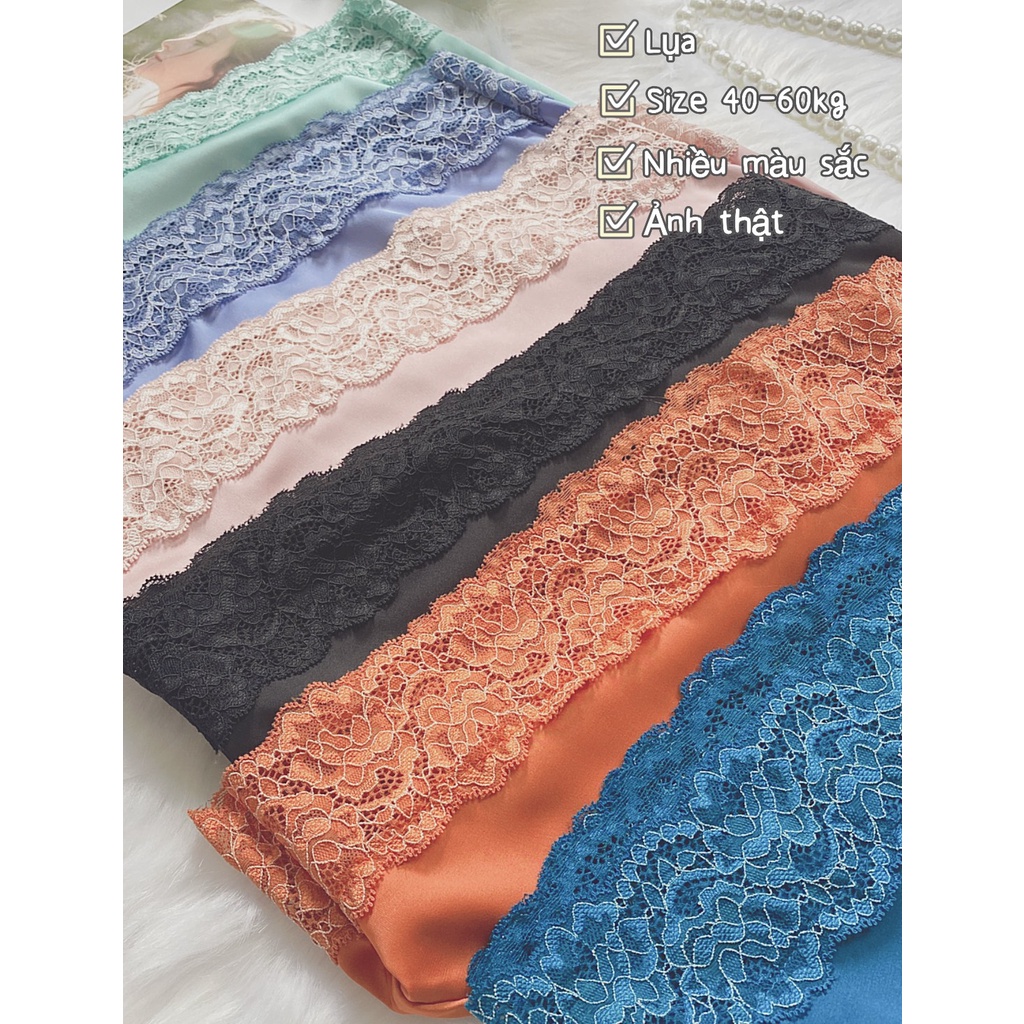 SẴN HÀNG Q11 -LL816 Đồ bộ lụa mặc nhà sexy - đồ bộ hai dây phối ren -cochunhochuyensi